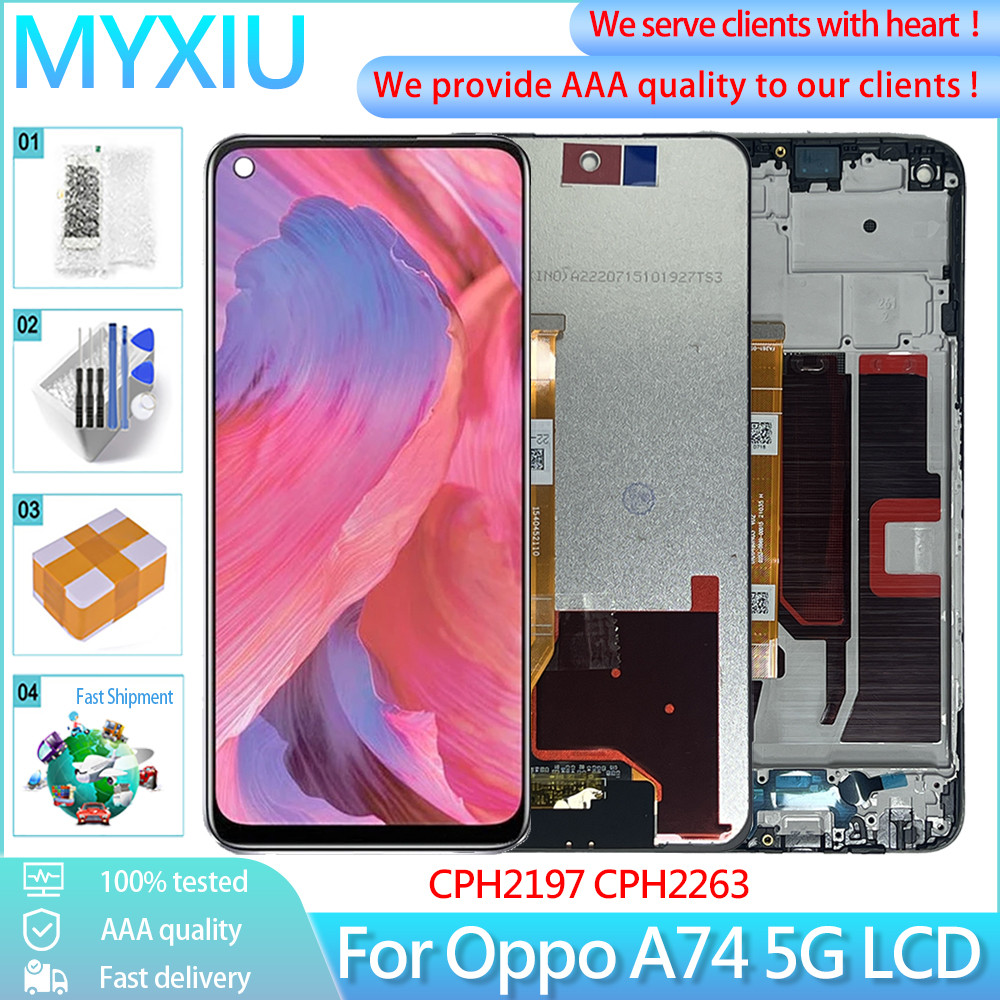 6.5 "IPS MỚI Cho Oppo A74 A54 A93 5G CPH2197 CPH2263 Màn Hình Cảm Ứng LCD Có Khung Bộ Số Hóa Thay Th