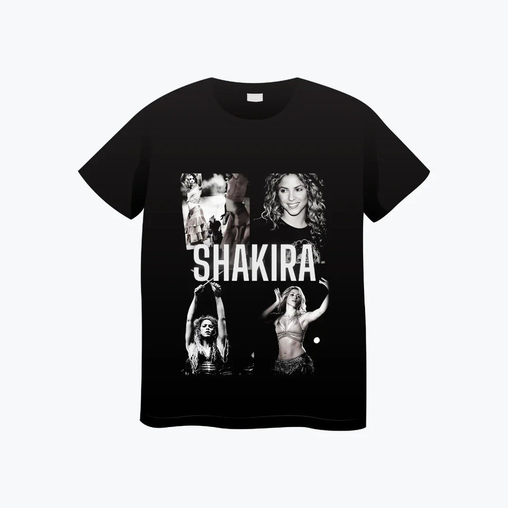 2025 Áo Thun Nam Shakira Hiphop Y2k Tee Đường Phố Áo Phông In Hình Cổ Tròn Xe Máy Rời Casual Unisex 