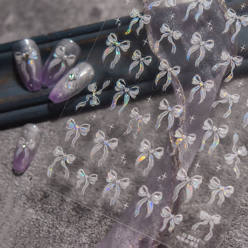 Pháp Thạch 3D Dán Móng Tay Nơ Bướm Ngôi Sao Mặt Trăng Tự Dính Dán Cho Móng Tay DIY Móng Tay Nghệ Thuật Trang Trí