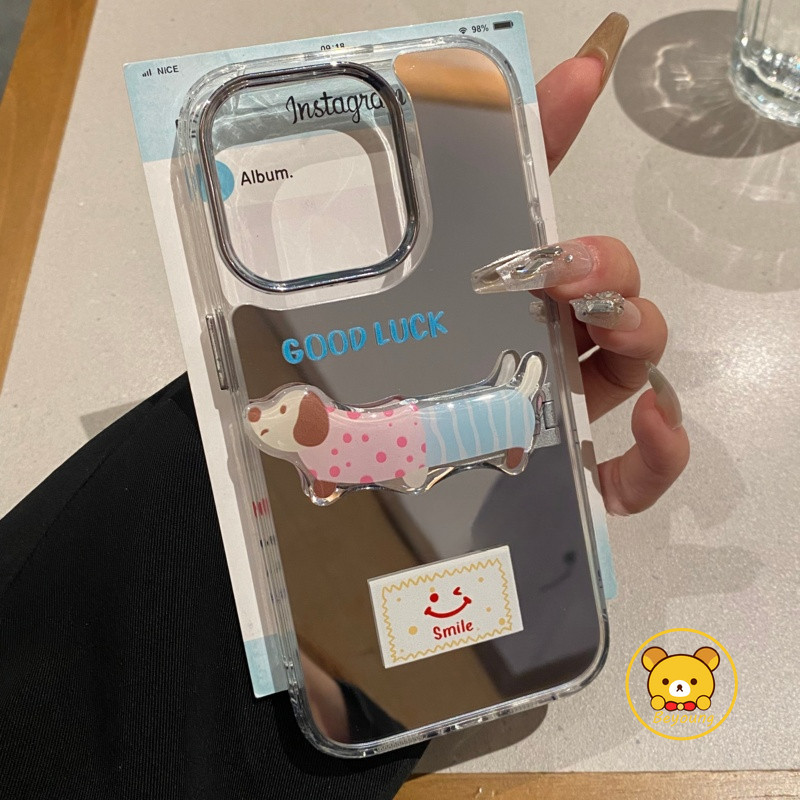 Dachshund Giá Đỡ Gương Cho Samsung Galaxy A06 M06 F06 M30S M31 M21 M21S M33 A42 A81 M60S Note 20 Ult