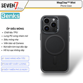 Ốp Lưng Cao Cấp Benks Mist Bảo Vệ Chống Sốc Tương Thích Sạc Không Dây Cho iPhone 16/15 Pro Max