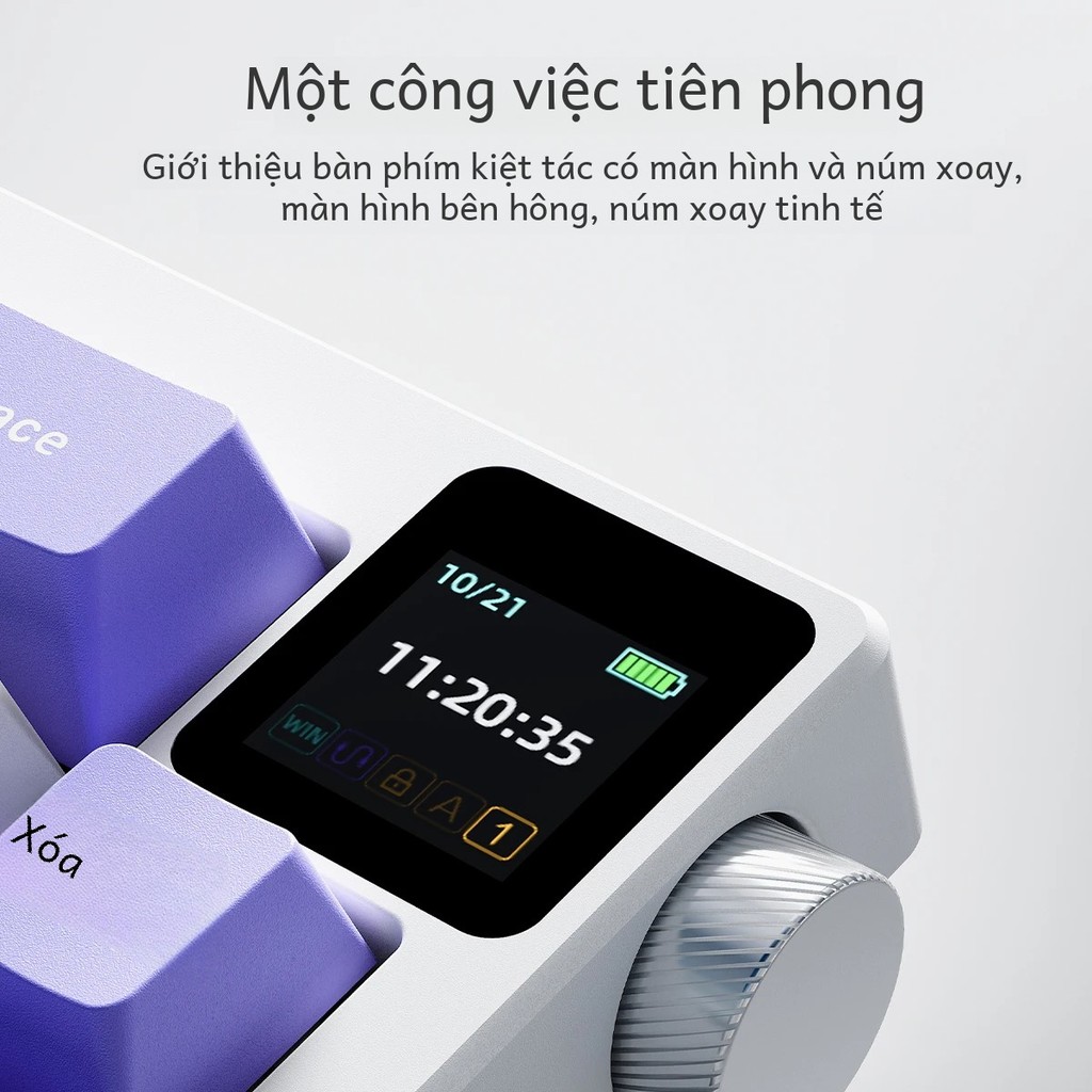 Bàn phím cơ không dây AJAZZ AK650 Bố trí 65% 66 phím với núm âm lượng màn hình 0,85in 3 chế độ BT / 2.4G / Đệm có dây Trao đổi nóng | BigBuy360 - bigbuy360.vn