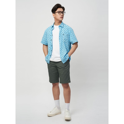 Sơmi ngắn tay lai ngang VIETTIEN SMART CASUAL vải sợi hoa hồng phom regular VT00000213