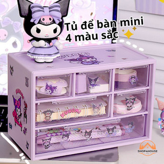  Tủ đồ mini để bàn đa năng nhiều ngăn đựng mỹ phẩm dụng cụ học tập có ngăn kéo xếp chồng lên nhau với 4 màu sắc 