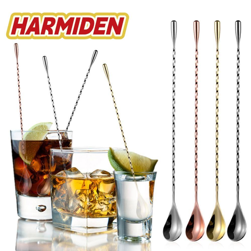 Eco-Friendly Stainless Steel Mixing Bar Cocktail Spoon Spiral Teadrop Spoon Kitchen Bartender  Stir 