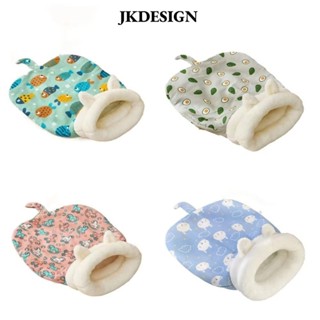  Jkdesign Túi ngủ cho mèo có tai thoải mái cho thú cưng Niggle Sack Túi ngủ Tổ Đồ dùng cho thú cưng bằng vải bông lông cừu trong nhà Đệm mèo Chó mèo 