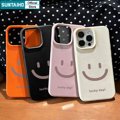 Suntaiho Thời Trang Độc Đáo Vỏ Điện Thoại Họa Tiết Mặt Cười Đơn Giản Cho Iphone 16 15 14 13 12 11 Pro Max IP 7 8 Plus Iphon X Xs XR Xs Max Silicon Mềm Cao Cấp Chống Sốc