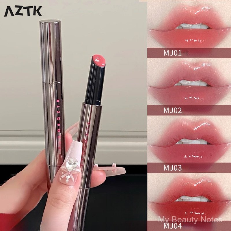 AZTK/Jingzhi Son môi gel gương Snow Kiss mùa xuân hè, làm sáng, mềm mại, dưỡng ẩm, son gel thủy tinh