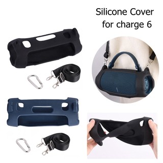   cod  Vỏ bảo vệ silicon cho JBL charge 6 Stereo có dây đeo vai Bảo vệ chống rơi màu trơn đơn giản cho vỏ loa JBL charge 6 