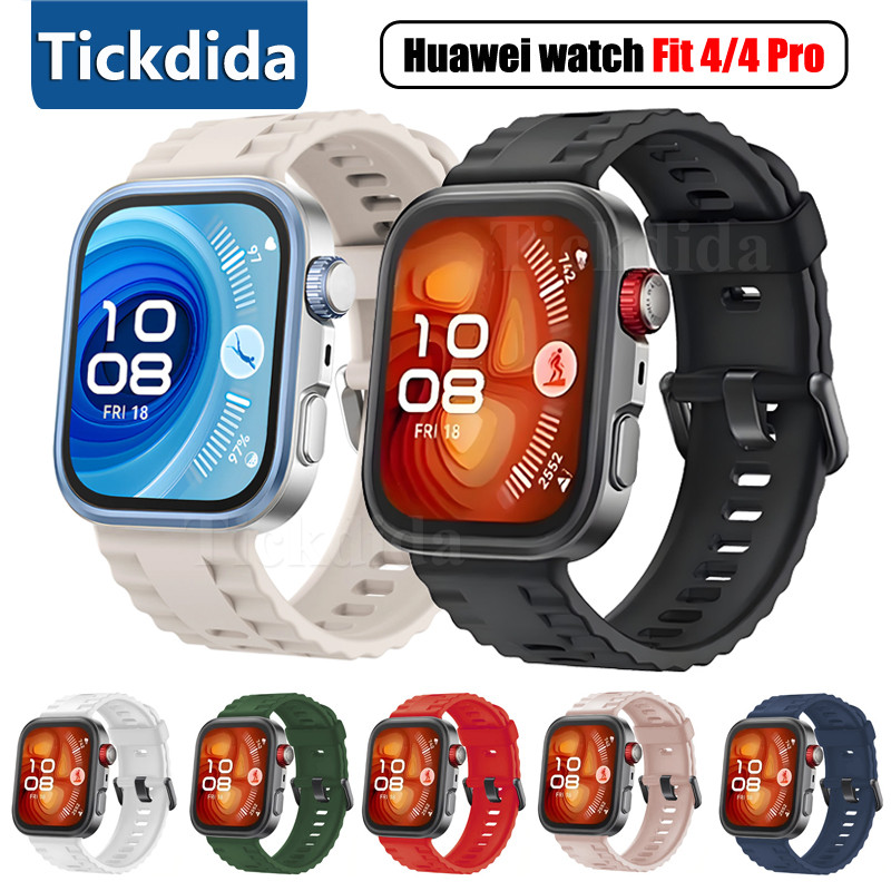 Dây đeo silicon cho Huawei Watch Fit 4 Pro Fit4 3 Vòng đeo tay đồng hồ Correa Thay thế dây đeo thể t