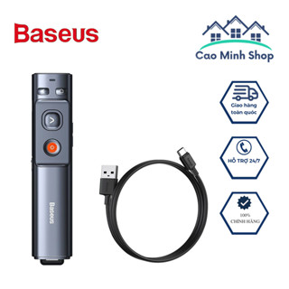 Bút trình chiếu Baseus không dây, pin sạc, laser xanh chiếu xa 100m, hỗ trợ USB  type C