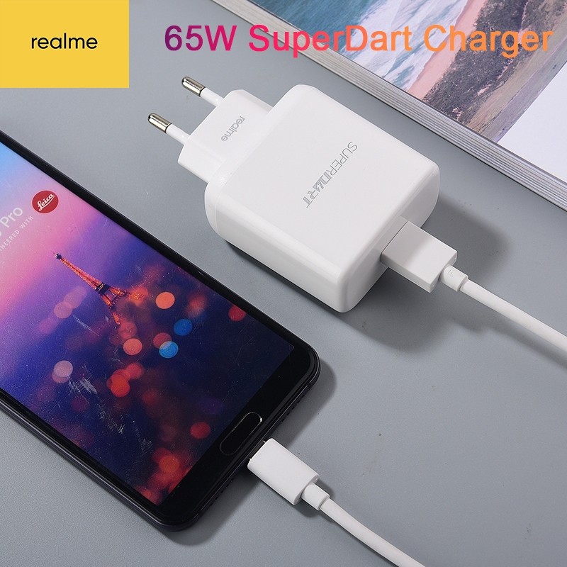 Realme Sạc 65W USB SuperDart Sạc Nhanh SuperVooc Dart Sạc Adapter Cho Realme GT NEO 2 3 Q5 Pro X6 X7