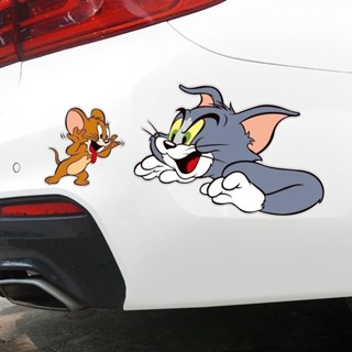 Decan dán xe ô tô hình Tom & Jerry, miếng dán xe ô tô chống nước dán kính hậu, che vết xước ô tô, decal ngoài trời