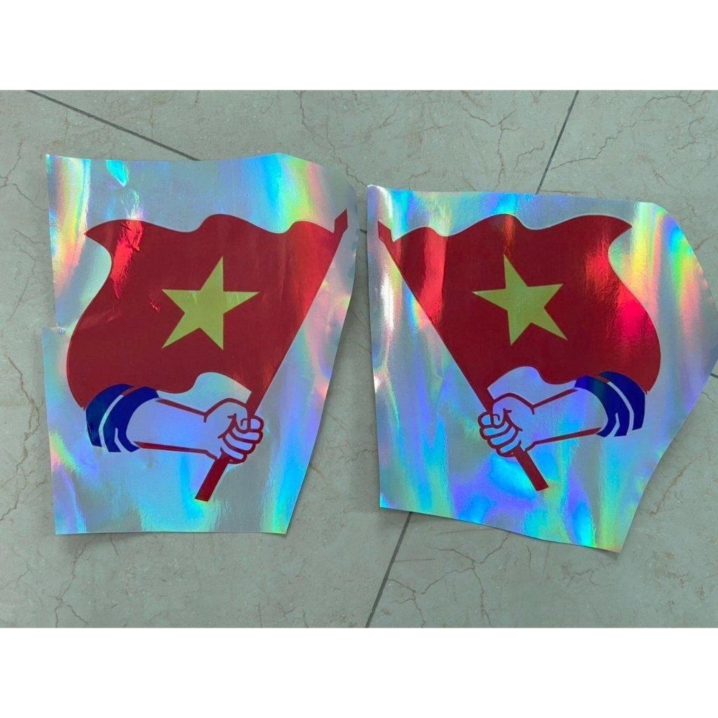 Đôi Cờ Tem Decal 7 màu dán trang trí xe máy , xe tải , ô tô ( SL : 1 Đôi )