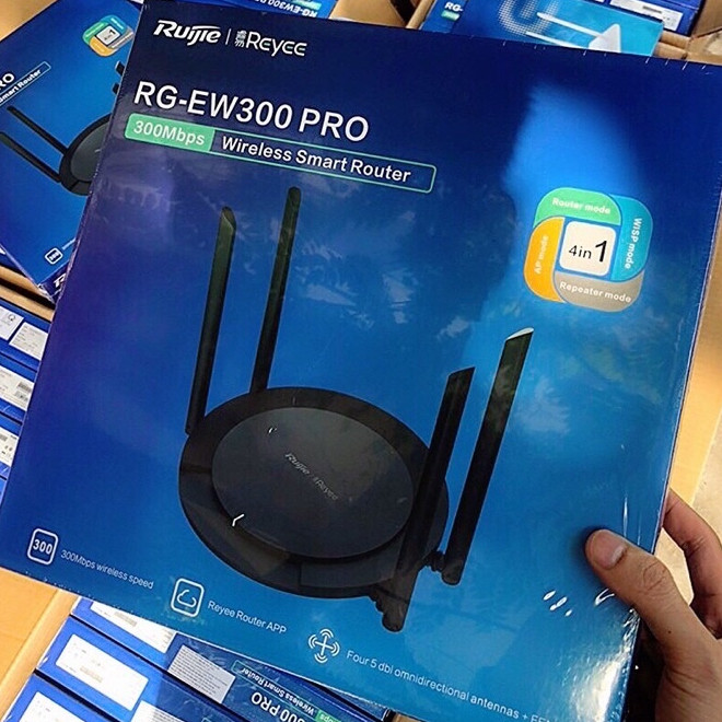 Bộ phát WiFi 4 râu 300Mbps, quản lý qua app Ruijie RG-EW300 PRO EW300 EW300N (new chính hãng)