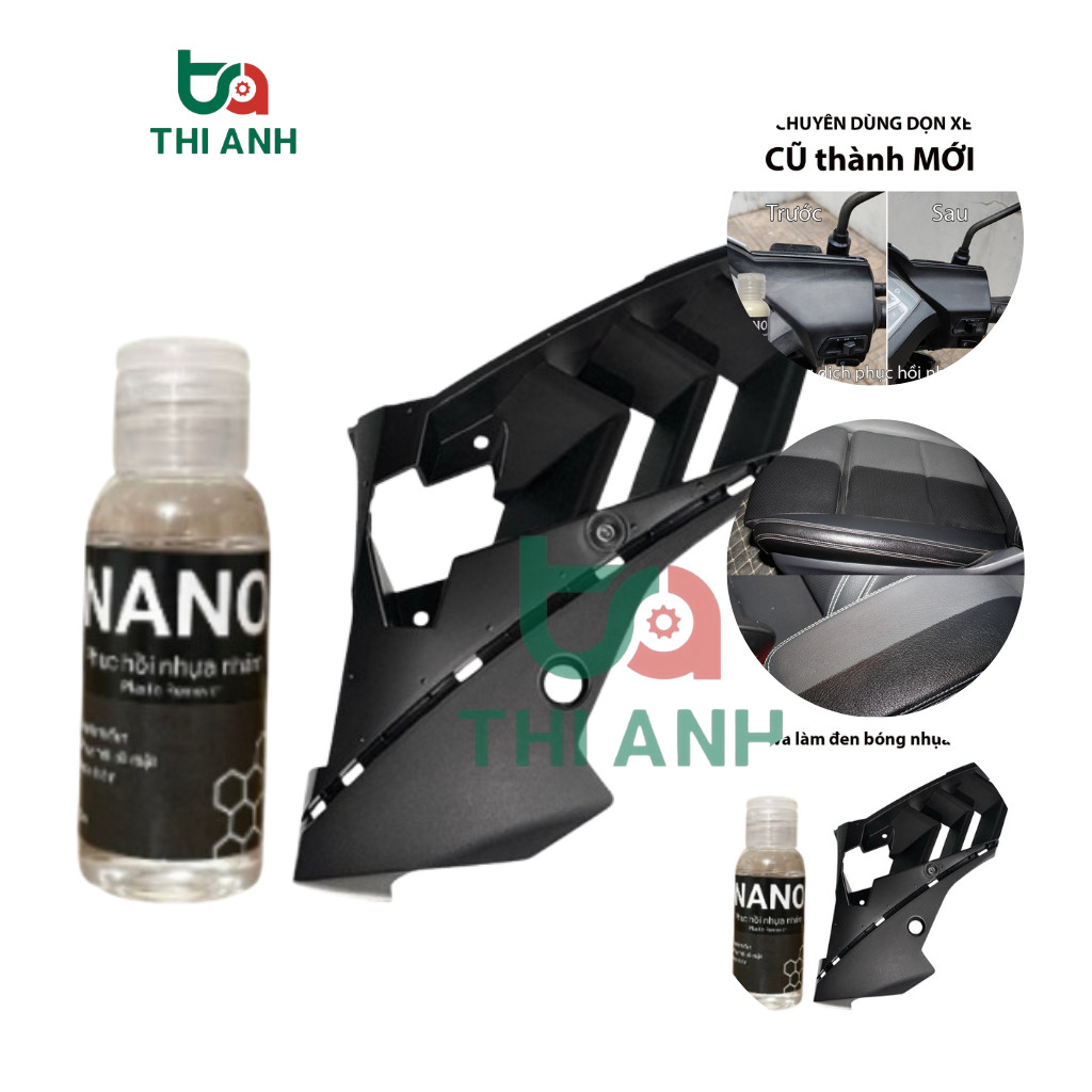 Nano phục hồi nhựa nhám 50ml chai lớn, dung dịch làm mới nhựa nhám và nhựa đen ô tô, xe máy cũ chai 