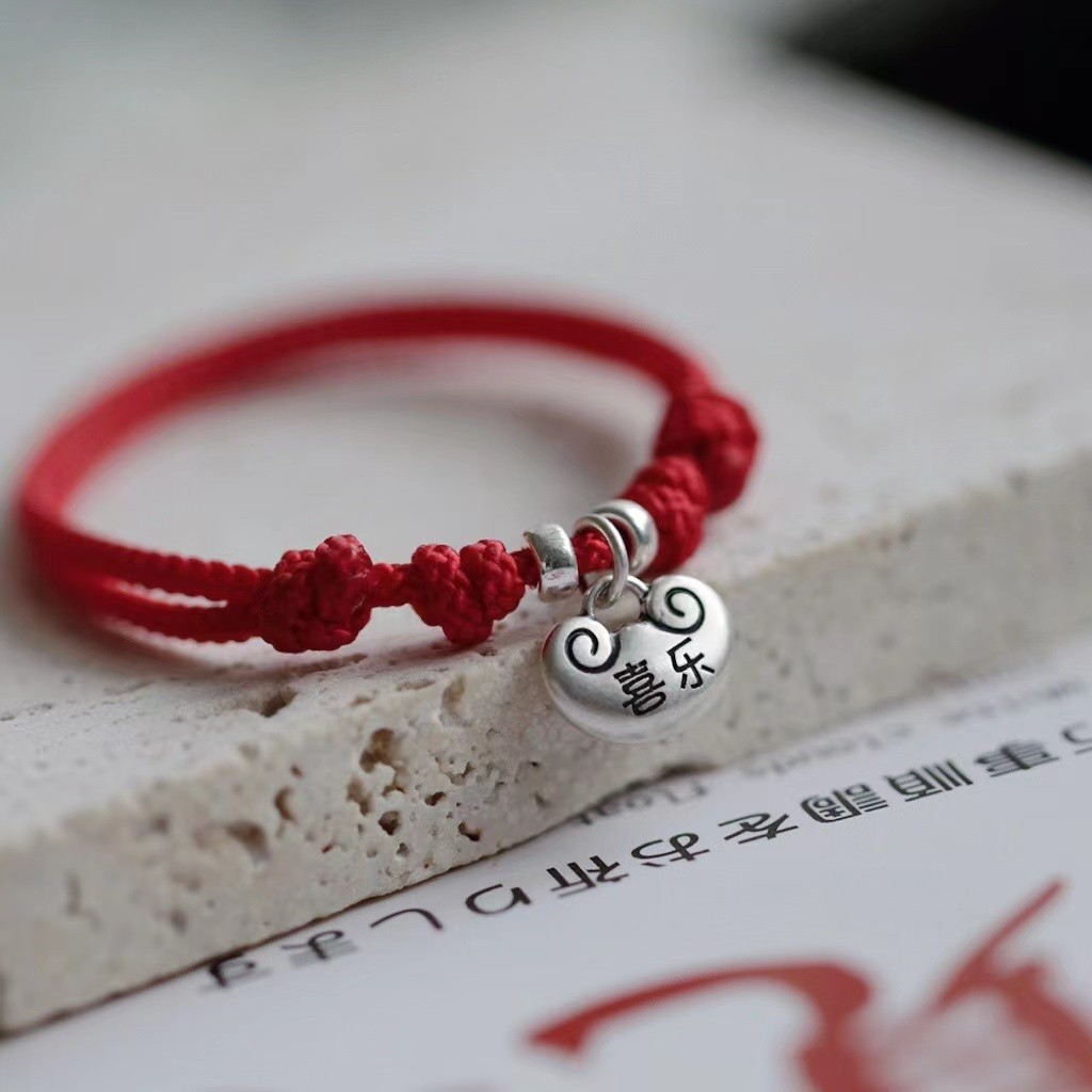 Vòng tay Bestie một bên bình yên một bên vui vẻ thiết kế niche Ins tính cách may mắn vòng tay cặp đô