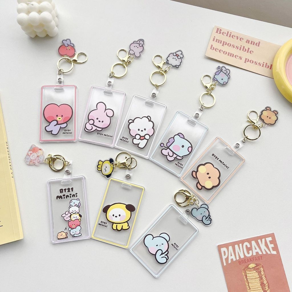 BT 21 Dây BTS Ezlink Đựng Thẻ Dễ Thương Có Thể Thu Vào Thẻ Đẩy Xe Buýt MRT Tên Thẻ ID Tùy Chỉnh Giá 