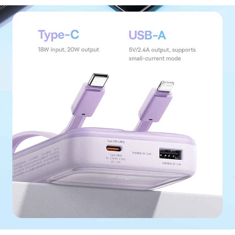 Sạc Dự Phòng Baseus Comet Series 20000mAh 22.5W - Sạc Nhanh, Hiện Thị Kỹ Thuật Số, Liền Cáp C và L | BigBuy360 - bigbuy360.vn