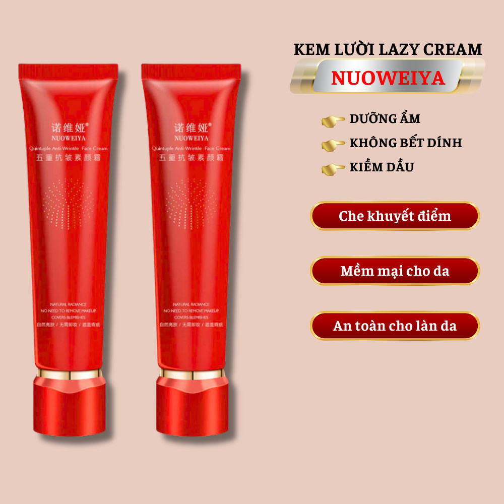 Kem Lười Make Up Nâng Tone NUOWEIYA FIVE FIRMING  - Kem Five Firming Giúp Xóa Nhăn, Che Khuyết Điểm, Làm Trắng Và C