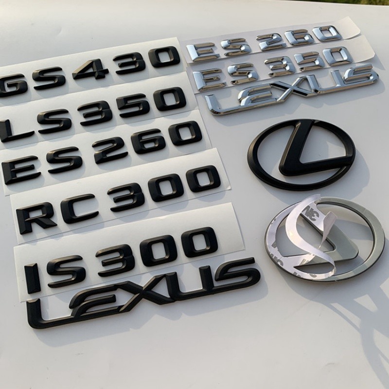 Logo Lexus logo cốp xe Lexus là250 ES300 gs430 logo Lexus sửa đổi logo màu đen