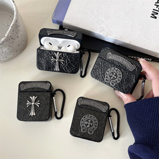 Ốp Da Vuông Cho Apple Airpods 1 2 3 4 Rd Pro 2 Đinh Tán Kim Loại Logo Dành Cho Airpods Pro 2 Vỏ Chống Rơi Tai Nghe Bluetooth Hộp Bảo Quản Sạc Có Móc