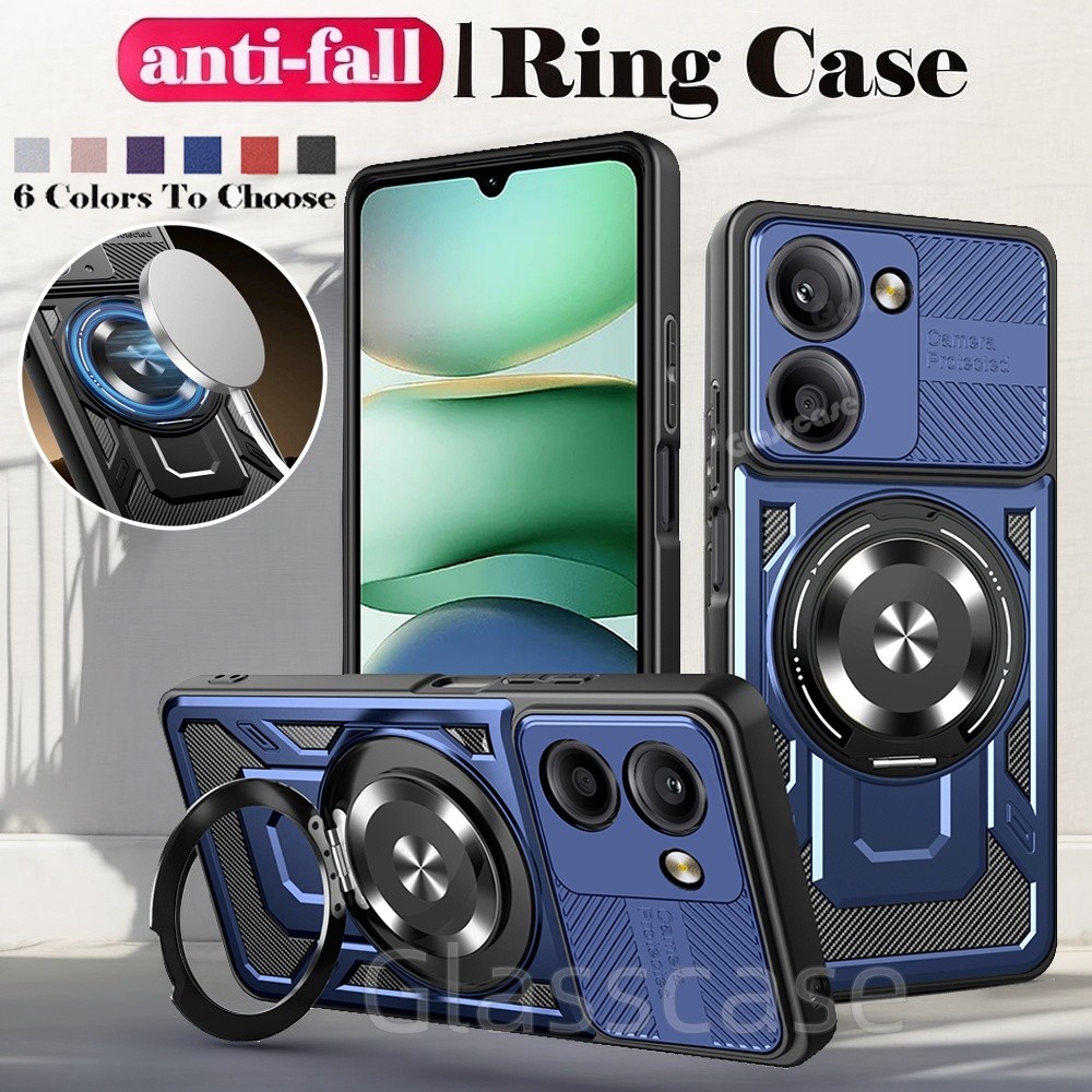 Redmi A5 2025 Vỏ Cho Redmi A5 A 5 RedmiA5 4G Kim Loại Giáp Nhẫn Ốp lưng Giá Đỡ Stent Cứng Lưng Bảo V