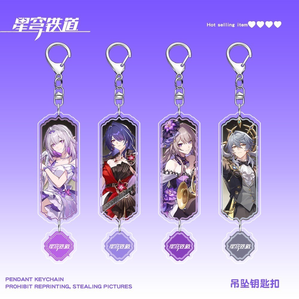 Trò Chơi Honkai Star Rail Castorice Jingyuan Chủ Nhật Acheron Acrylic Mặt Dây Chuyền Móc Khóa Túi Tr