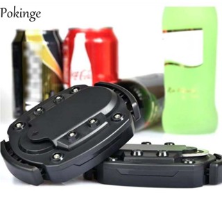 Dụng cụ mở hộp đa chức năng POKINGE, Dụng cụ mở nắp chai dễ dàng chống trượt, Thanh vặn nút chai màu đen nhanh 2 trong 1 dễ sử dụng