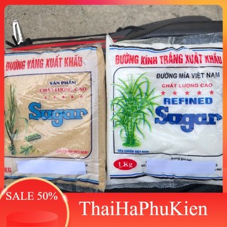   Com bo 7 túi  Đường tinh khiết xuất khẩu đường kính trắng đường vàng  900g 1 túi  