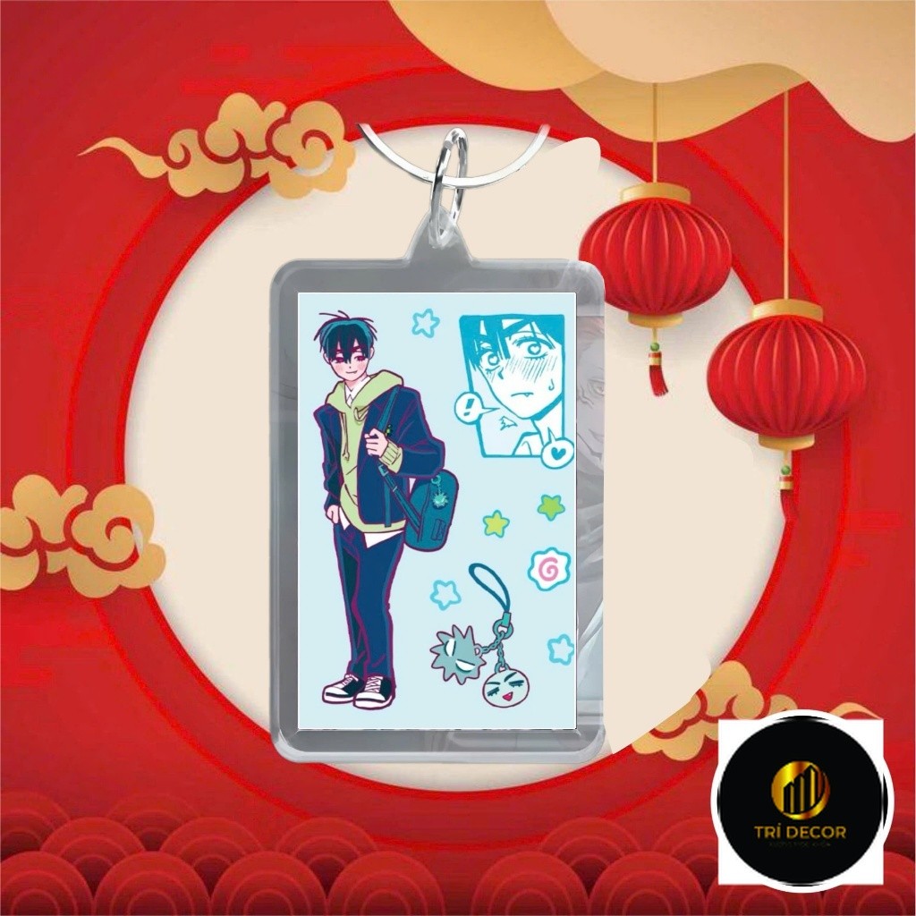 Móc khoá ivan alien stage hình chữ nhật trong suốt có in theo yêu cầu - trí decor