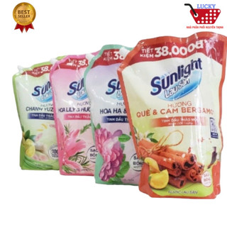 Nước lau sàn Sunlight 3,6kg Tinh dầu thiên nhiên hương bạc hà lily chanh sả an toàn cho bé