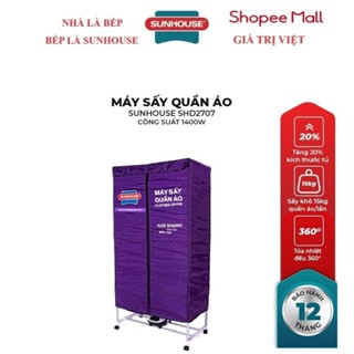 Tủ sấy quần áo sunhouse shd2707 sấy 20kg - Khử khuẩn - Sấy khô, Sấy nhanh trong vòng 1 giờ, sấy quần áo lên tới 15kg/lần