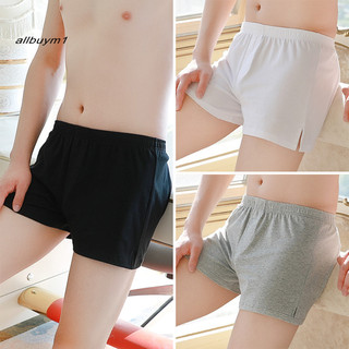 Alm-men Màu Trơn Rời Phù Hợp Với Quần Short Quần Lót Co Giãn Eo Giữa Tầng Bên Chia Thoáng Khí