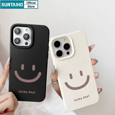 Suntaiho Thời Trang Dễ Thương Vỏ Điện Thoại Họa Tiết Khuôn Mặt Cười Cho Iphone 16 15 14 13 12 11 Pro Max IP 7 8 Plus Iphon X Xs XR Xs Max Silicon Mềm Cao Cấp Chống Sốc