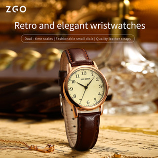  Đồng Hồ ZGO Dành Cho Nữ Retro Thanh Lịch Fshion Dây Da Chống Thấm Nước Đồng Hồ Bé Gái Quà Tặng Sinh Nhật 215 