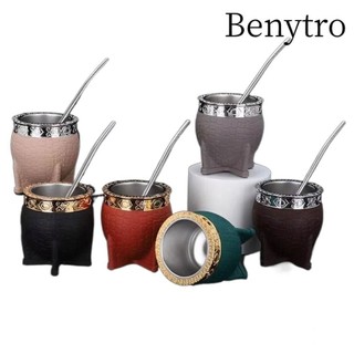 Benytro BENYTRO Mate Cup, Cốc cách nhiệt họa tiết vỏ rùa 260ml, Cốc vỏ trứng hai lớp bằng thép không gỉ sáng tạo Trà Yerba Mate