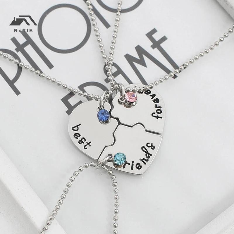 < RcTlB > 3 Cái / bộ Vòng Cổ Mặt Dây Chuyền Nối Trái Tim Người Bạn Thân Nhất Bff Tình Bạn Cặp Đôi Vò
