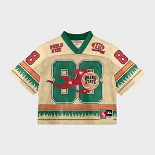 Bóng rổ Âu Mỹ Nam Nữ Quần Áo Bóng Bầu Dục Cổ Điển Áo Thun Ngắn Tay Hip-hop Phong Cách Thể Thao Đường Phố Cao Cấp Áo Thun