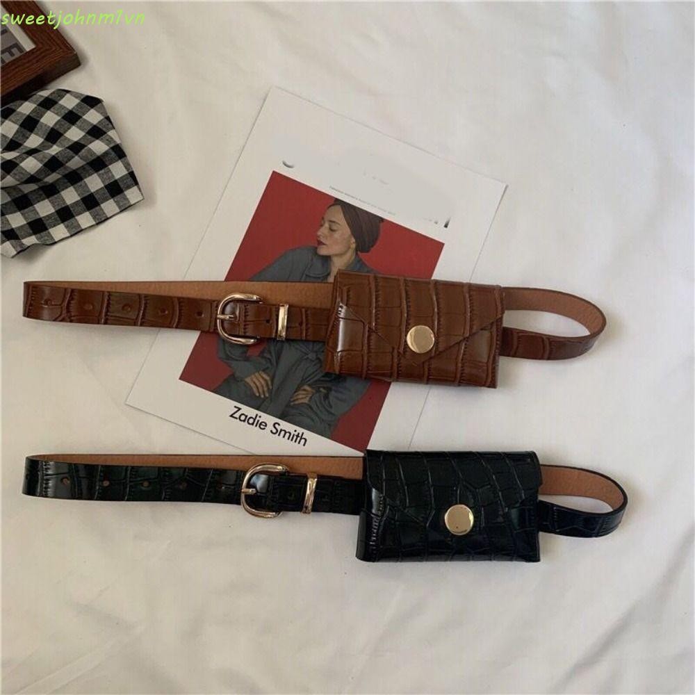 Túi thắt lưng nữ SWEETFASHION, Túi thắt lưng PU phong cách Hàn Quốc, Túi đeo thắt lưng thời trang Túi đựng thẻ Túi ly hợp nữ Túi thắt lưng nữ