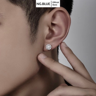 Khuyên bông tai bạc đính đá S925 nam nữ tròn xoắn vòng không gỉ hoa tai đẹp kim cương nụ thời trang đơn giản giá rẻ nhỏ