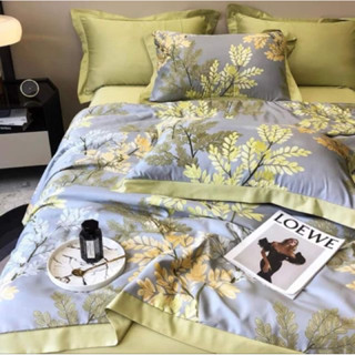 Bộ chăn ga gối lụa thái 4 món nhập khẩu cao cấp, Drap chăn hè chất liệu lụa thái mềm mịn thoáng mát, chăn mền đã có ruột