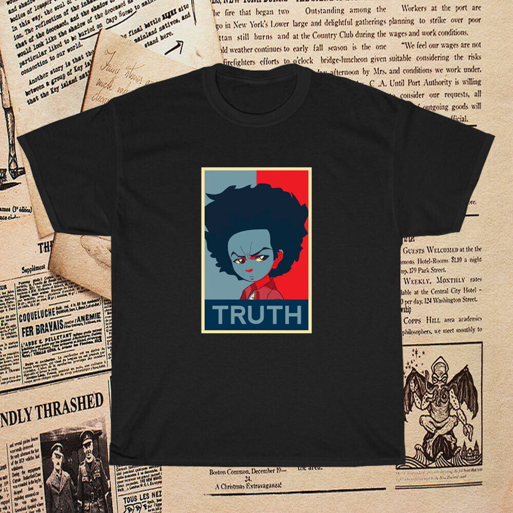 Mới The Boondocks Huey Freeman Logo Áo Thun Nam Ngộ nghĩnh