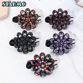 STARMO Kẹp Tóc Mỏ Vịt Đuôi Dài Đính Đá Pha Lê Hình Trái Bơ Cổ Điển Nhiều Màu Sắc Thời Trang Cho Nữ