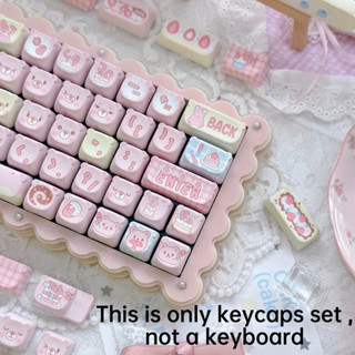  Pbt Keycap EAO Bánh Dâu Đầu Gấu Năm Mặt Nhuộm Thăng Hoa Dễ Thương Tương Thích Bàn Phím Cơ Keycap Thích Ứng Với 61   63   64   67   68   71   75   78   82   84   87   96   98   100   104   108 