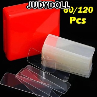 JUDYDOLL 60 Cái / 120 Cái Keo dán hai mặt, Miếng dán tường có thể cắt có thể tái sử dụng, Băng dính không dấu trong suốt chống thấm nước đa chức năng