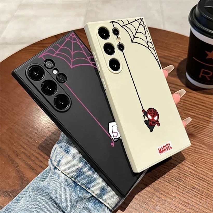 Ốp điện thoại cặp đôi Marvel Spiderman cho Samsung S24 S23 S22 Plus Ultra S23 FE S21 FE S20 FE Ốp lư