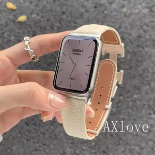 Dây Da Cho Xiaomi MiBand 9 8 Pro Band Kim Loại Kết Nối Dây Đeo Tay Cho Redmi Watch 4 Vòng Tay Phụ Kiện Thay Thế