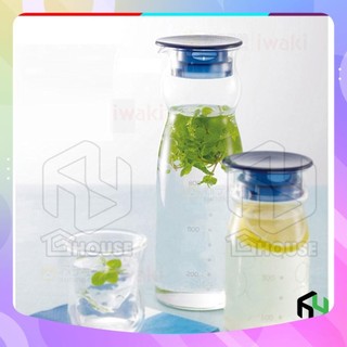 Bình nước thủy tinh cao cấp, bình đựng nước nóng siêu chịu nhiệt iwaki 600ml - kbt2893bl