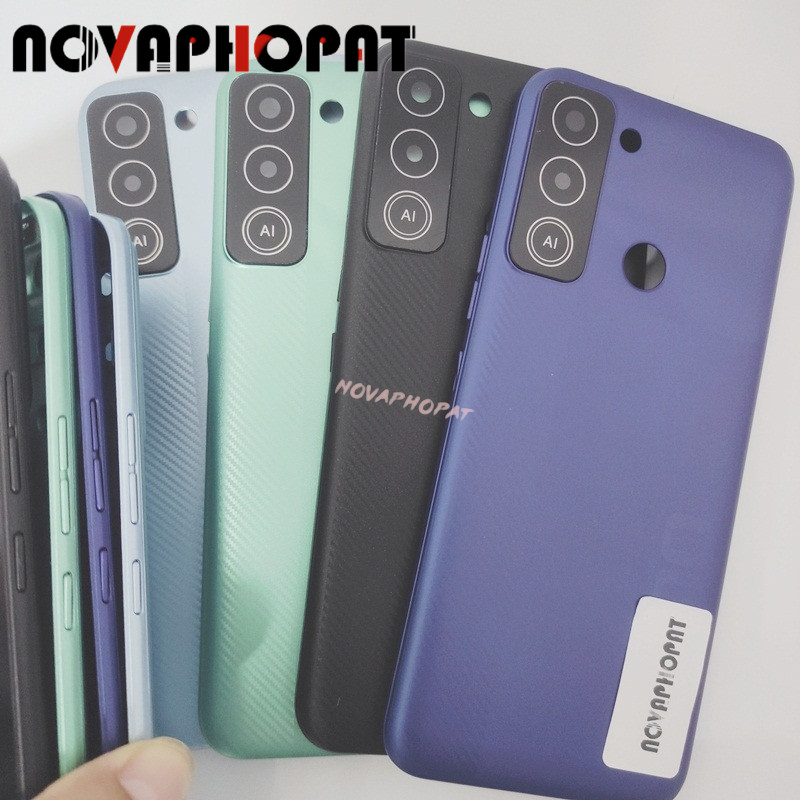 Dành Cho Tecno POP 5 LTE BD4 BD4i BD4a Lite / 5 Pro BD4J Vỏ Pin Cửa Sau Khung Giữa Nhà Ở Bật Tắt Nút